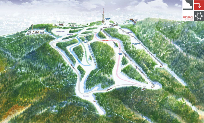 План-схема трасс горнолыжного центра Слеме